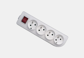 Gniazdo z uziemieniem i wył. 4x GN-40W