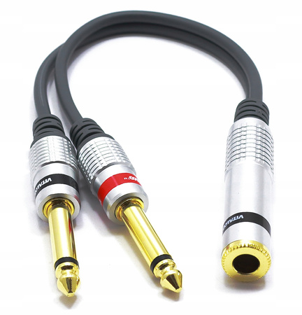 ADAPTER JACK GNIAZDO 6,3 STEREO NA 2x MONO VITALCO