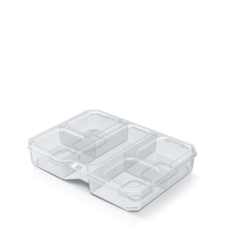 ORGANIZER NARZĘDZIOWY PRZEZROCZYSTY Z PRZEGRODAMI SQR BOX 20 NISKI SKRZYNKA