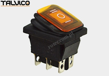 Przeł. podśw. duży AC 3poz. hermetyczny żółty