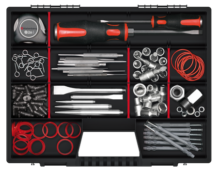 ORGANIZER SKRZYNKA NARZĘDZIOWA KUWETA NOR 50 490x390x65 Z PRZEGRODAMI