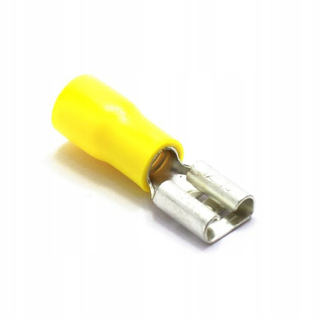 KONEKTOR IZOLOWANY ŻEŃSKI ŻÓŁTY 6.4mm 100 SZTUK