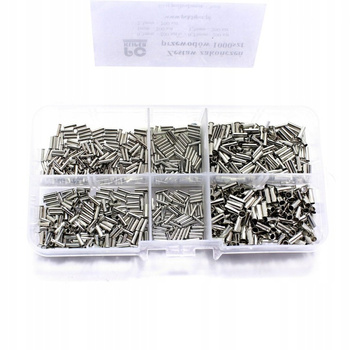 TULEJKI NIEIZOLOWANE ZAKOŃCZENIA KABLOWE ZESTAW TULEJEK  1000 SZTUK