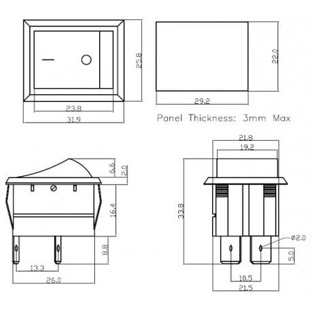 PRZEŁĄCZNIK KOŁYSKOWY ON-OFF 4PIN 2POZ VS5502 VITALCO