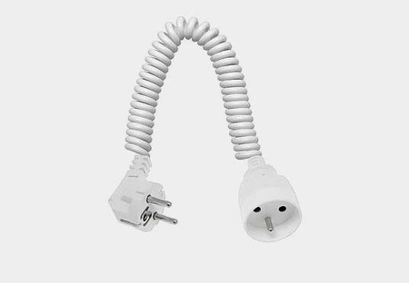 Kabel z wtyczką z uziemieniem spiralny 3m