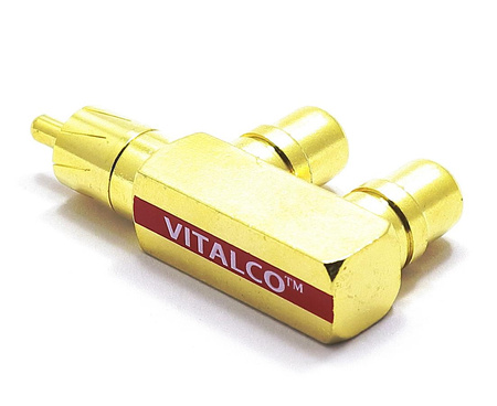 TRÓJNIK ADAPTER RCA WTYK - 2 GNIAZDA VITALCO RP04