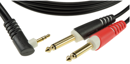 KABEL JACK 3.5 KĄTOWY- 2X JACK 6,3 3m AUDIO KLOTZ