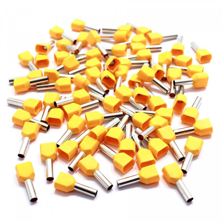 TULEJKA KABLOWA IZOLOWANA PODWÓJNA 2x4 mm TULEJKI PODWÓJNE 4mm 100szt