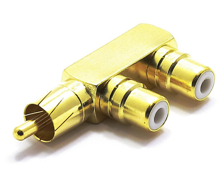 TRÓJNIK ADAPTER RCA WTYK - 2 GNIAZDA VITALCO RP04