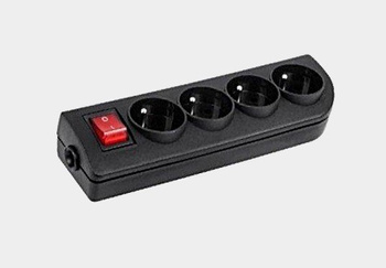 Gniazdo z uziemieniem i wył. 4x czarne GN-40W-2