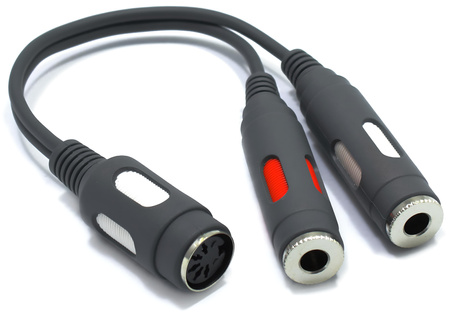 ADAPTER GNIAZDO DIN 5PIN ŻEŃSKI – 2X GNIAZDO JACK 6.3 TS MONO 6.3mm VITALCO