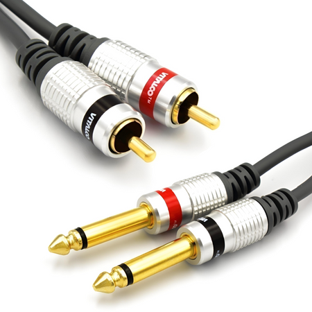 KABEL 2x DUŻY JACK 6,3 MONO 2X RCA VITALCO MK50 1,5m