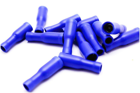 KONEKTOR RURKOWY ŻEŃSKI NIEBIESKI OKRĄGŁY 50 SZTUK