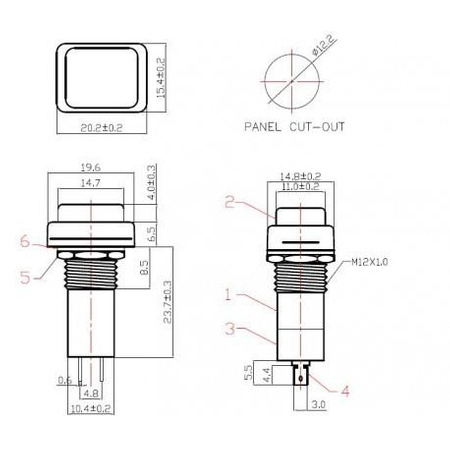 PRZEŁĄCZNIK PRZYCISKOWY OFF-(ON) VS5418A VITALCO