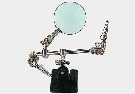 Uchwyt montaż. trzecia ręka z lupą HY-390