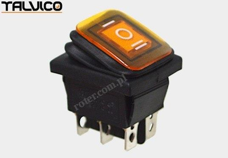 Przeł. podśw. duży 12-24V 3poz. hermetyczny żółty