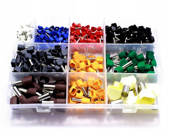 TULEJKI  PODWÓJNE ZAKOŃCZENIA KABLOWE ZESTAW TULEJEK 605 SZTUK