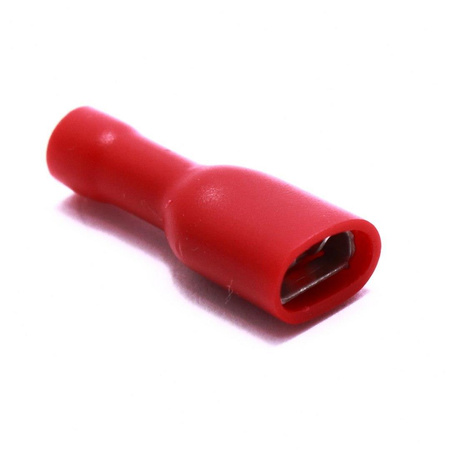 KONEKTOR IZOLOWANY PEŁNY ŻEŃSKI CZERWONY 6,4mm 100 sztuk