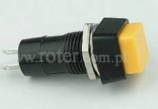 Przełącznik przyciskowy kwadratowy plastik 80A, on-off, żółty