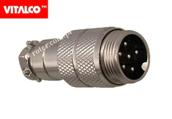 Wtyk mikrof. CB 6p prosty na kabel Vitalco