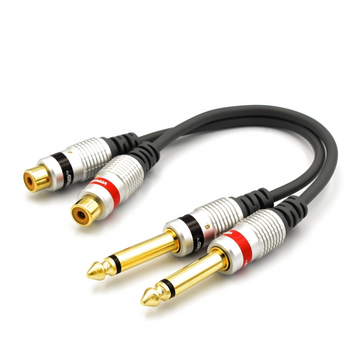 ADAPTER 2x JACK 6,3 MONO 2X GNIAZDO RCA VITALCO