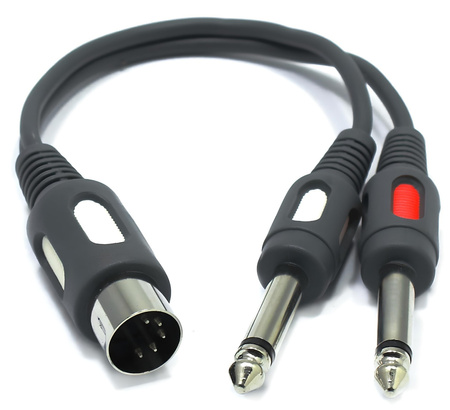 ADAPTER WTYK DIN 5 PIN – 2X WTYK JACK 6.3 TS MONO 6.3mm VITALCO