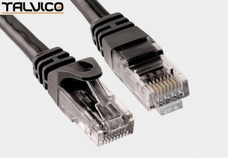 Patch cord UTP kat.5e CCA 0,5m czarny 5P31