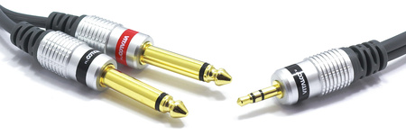 KABEL JACK 3,5 - 2X WTYK JACK 6,3 MONO 1m VITALCO MK71