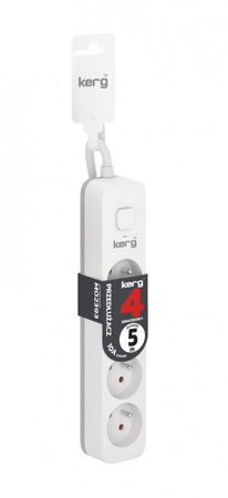 PRZEDŁUŻACZ Z UZIEMIENIEM 4 GNIAZDA 5M KERG M02393 Z WYŁĄCZNIKIEM
