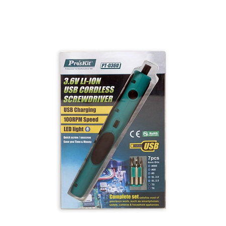 WKRĘTAK ELEKTRYCZNY PT-036U PROSKIT 3.6V LI-ION