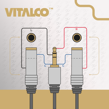ADAPTER WTYK MINI JACK 3,5 2X 6,3 MONO VITALCO JR302