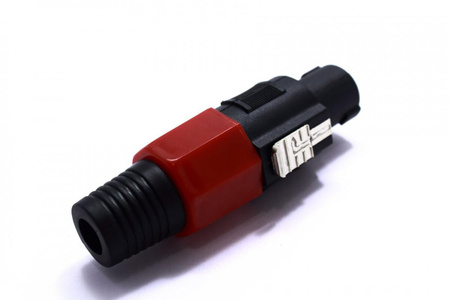 WTYK SPEAKON GŁOŚNIKOWY 4 PIN CZERWONY SKRĘCANY