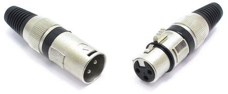 KOMPLET XLR 3 PIN VITALCO WTYK MIKROFONOWY MĘSKI ŻEŃSKI NA KABEL CZARNY