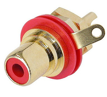 Gniazdo RCA NYS367 Neutrik Rean tablicowe cinch czerwone