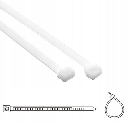 OPASKA KABLOWA BIAŁA 150x6.8 100 SZTUK