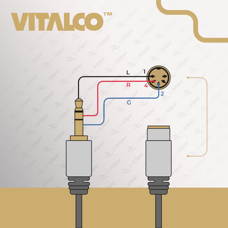 ADAPTER GNIAZDO DIN NA WTYK MINI JACK 3.5 TRS 3,5 VITALCO