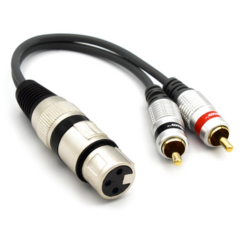 Adapter przejściówka wtyk XLR 3 pin żeński na 2x wtyk RCA Vitalco