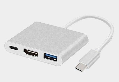 Adapter wtyk USB C/gn. USB C+gn. USB+gn. HDMI z przewodem Talvico