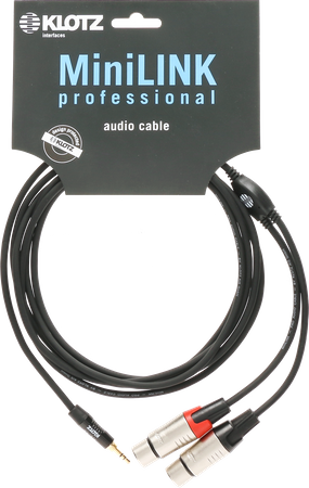 KABEL JACK 3.5 - 2X GNIAZDO XLR 1,8m AUDIO KLOTZ