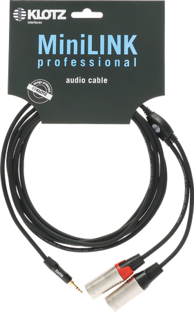KABEL JACK 3.5 - 2X WTYK XLR 1,8m AUDIO KLOTZ