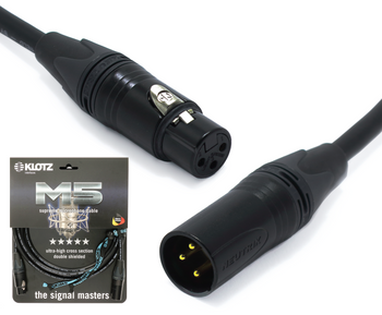 KABEL MIKROFONOWY M5 XLR 3 PIN KLOTZ NEUTRIK 1M CANON MĘSKI ŻEŃSKI