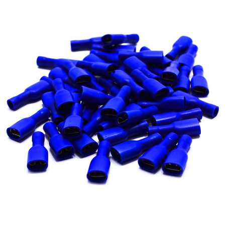KONEKTOR IZOLOWANY PEŁNY ŻEŃSKI NIEBIESKI 6,4mm 100 sztuk