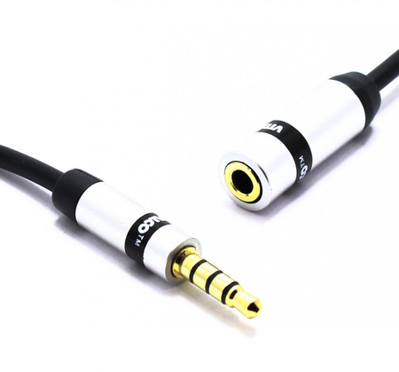 PRZEDŁUŻACZ AUX MINI JACK 3,5 4 POLOWY 1M SLIM JKP50 VITALCO