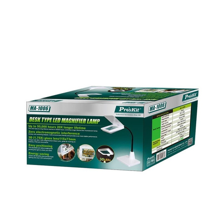LAMPA Z LUPĄ PROSKIT MA-1006F LED 3D BIURKOWA