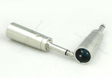 ADAPTER WTYK XLR 3P WTYK JACK 6,3 MONO PRZEJŚCIÓWKA MĘSKI XLR WTYK JACK 6.3