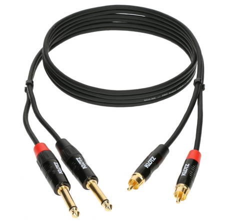 KABEL 2X JACK 6.3 - 2X RCA 6.3mm 3m KLOTZ