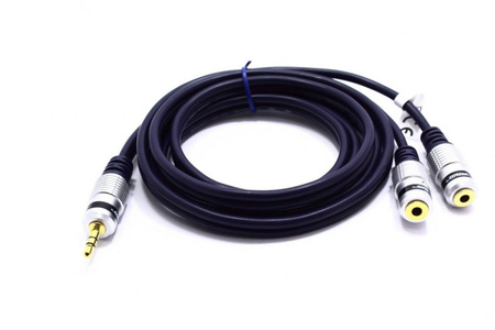 KABEL ROZDZIELACZ AUX WTYK JACK 3,5 - 2 GNIAZDA JACK JKD42 VITALCO 1,5M