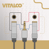 ADAPTER WTYK MINI JACK 3,5 2X 6,3 MONO VITALCO JR302