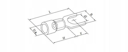 KONEKTOR WIDEŁKOWY IZOLOWANY WIDEŁKI 4.3mm 100 SZT