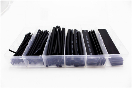 ZESTAW RUREK TERMOKURCZLIWYCH 100 KOSZULEK CZARNE RURKI TERMOKURCZLIWE